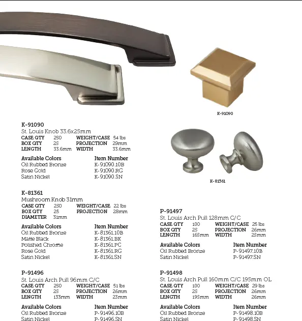 St Louis Cabinet Hardware Collection